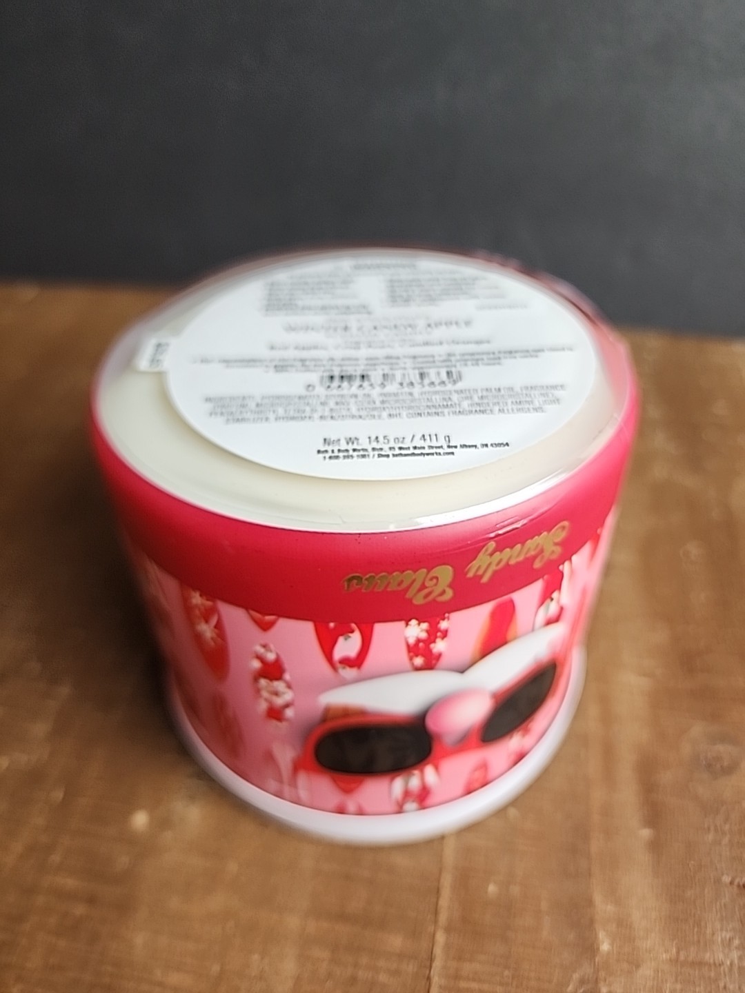 Bath & Body Works WINTER CANDY APPLE 🎅🍎 3 Wick SANDY CLAUS Candle 25-45 HRS