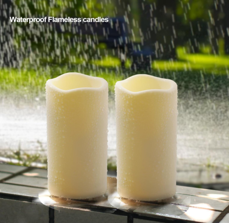 LED Candles With 10-Key Remote Timer Flickering Flameless Outdoor Indoor 2 Pack