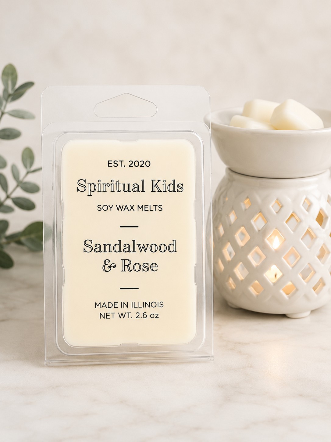 Sandalwood & Rose Soy Wax Melts 2.6oz 6ct Hand Poured Essential Oil