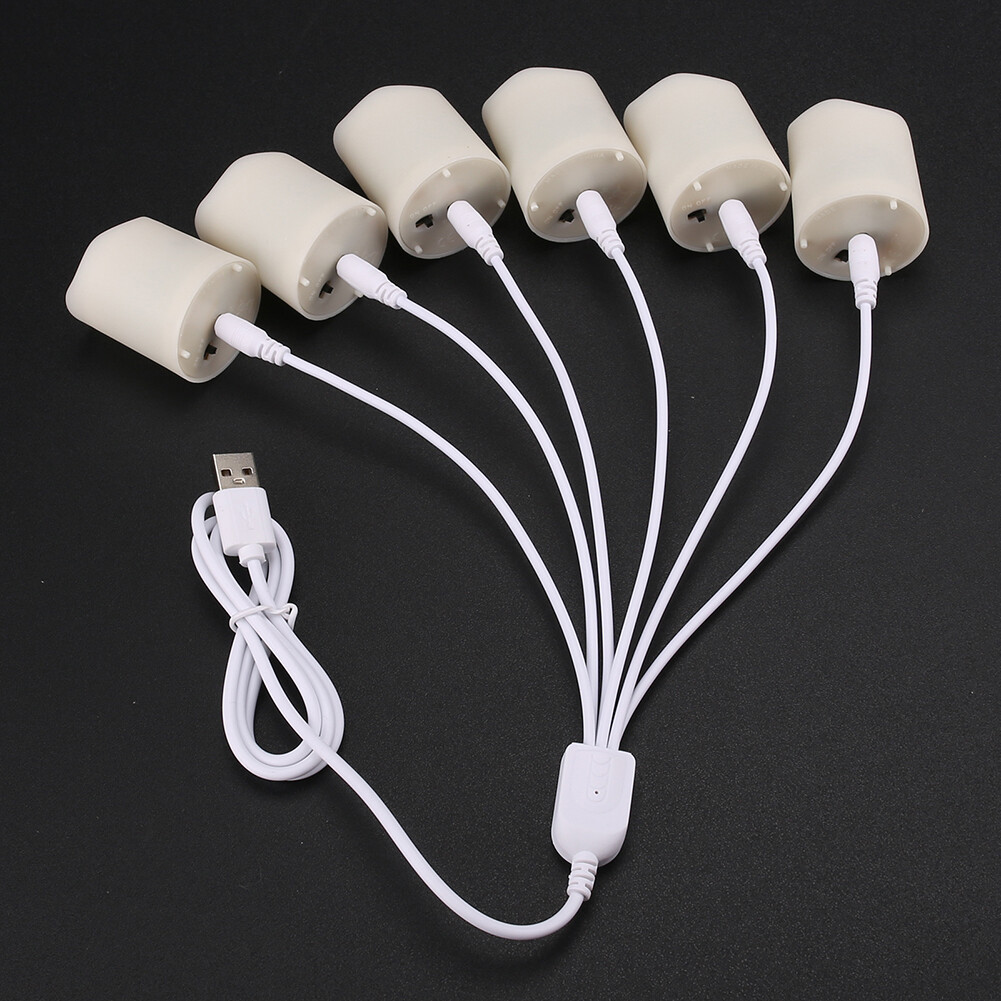 6PCS Rechargeable Flameless Flickering LED Candles Tea Lights with Timer Remote