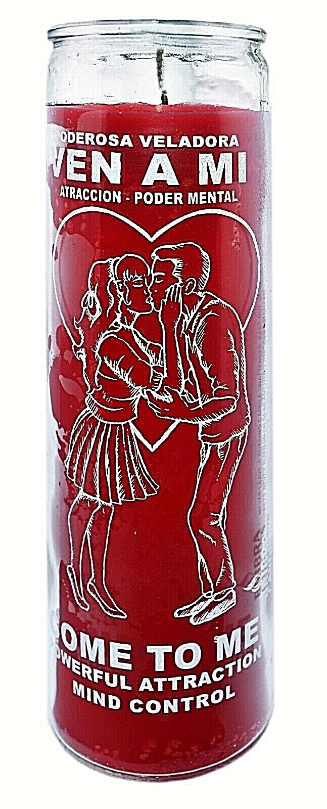 CANDLE COME TO ME UNSCENTED- VEN A MI ROJO VELADORA 120 Hours
