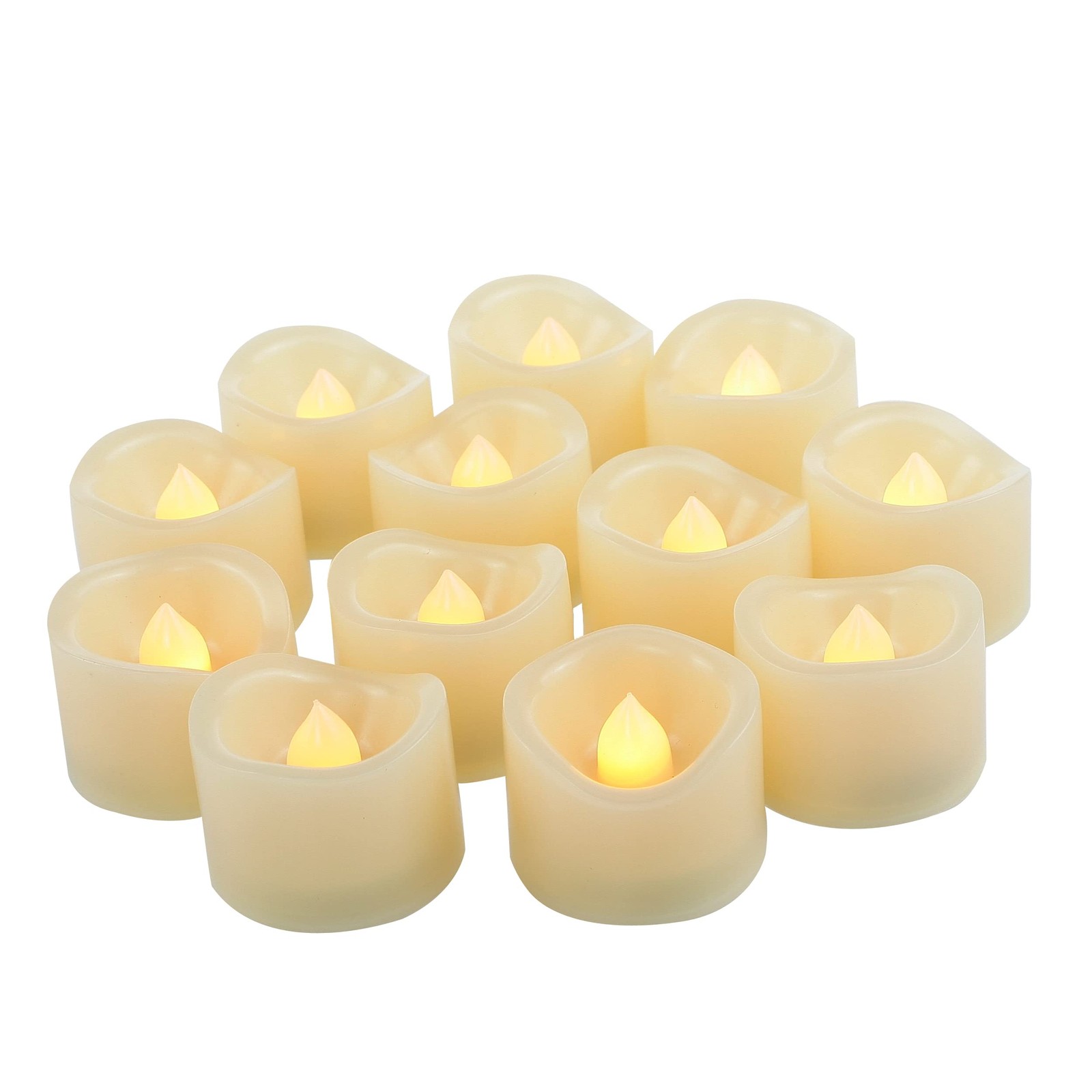 Battery Operated Flameless Tea Lights with Timer Realistic Flickering Tealigh