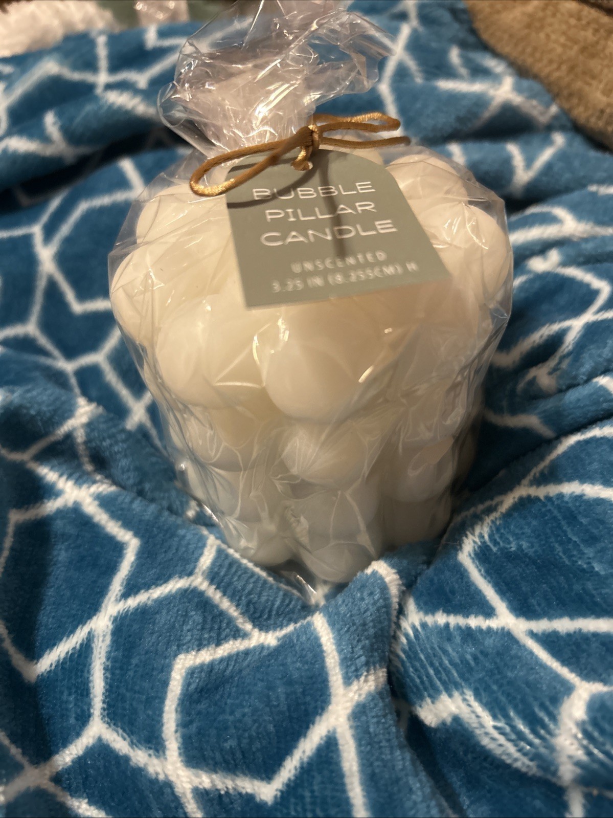Bubble Pillar Candle Unscented Decorative Home Décor
