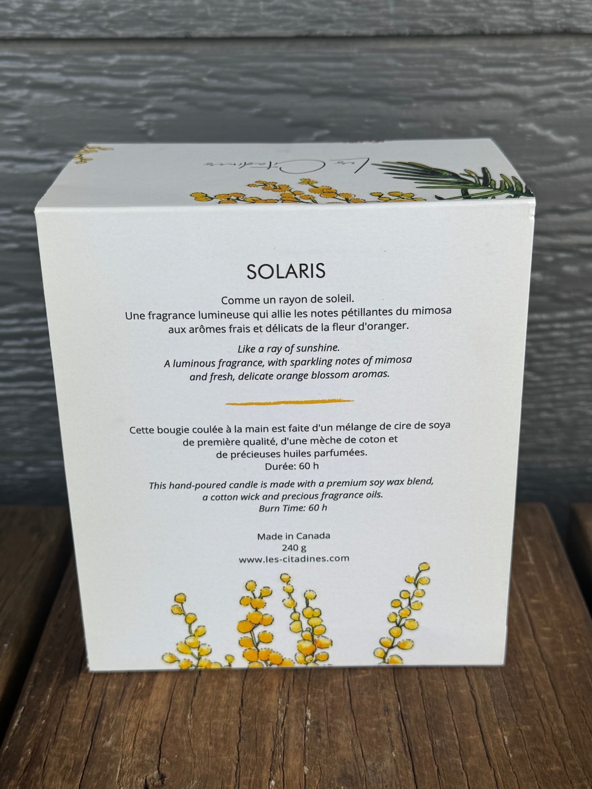 Les Citadines Solaris Candle Jardin Urbain 240g Soy Wax 60h Canada