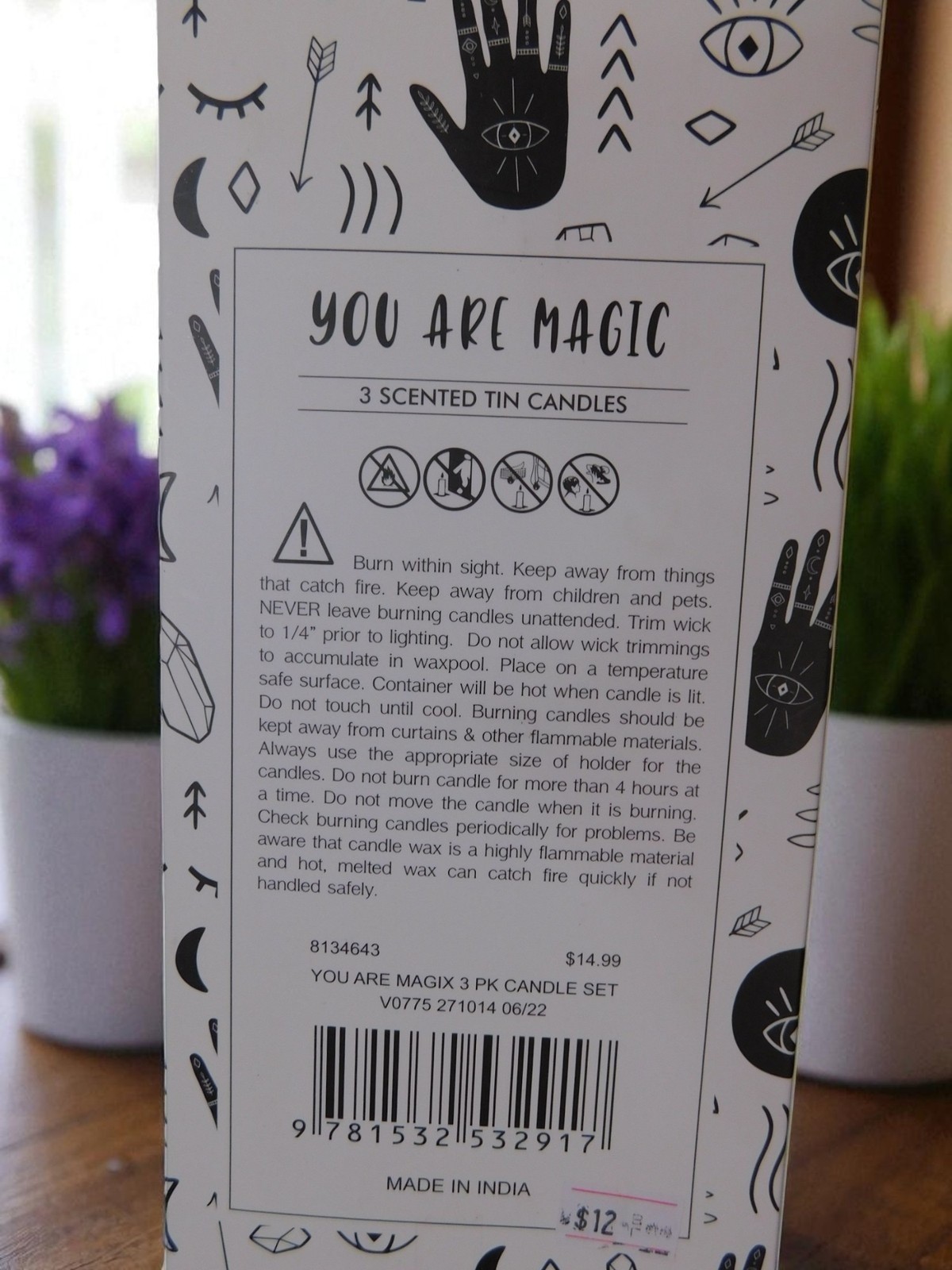 You Are Magic Scented Candle Set 3 Tin Clarity Mystic Purpose Crystals Gift Deco
