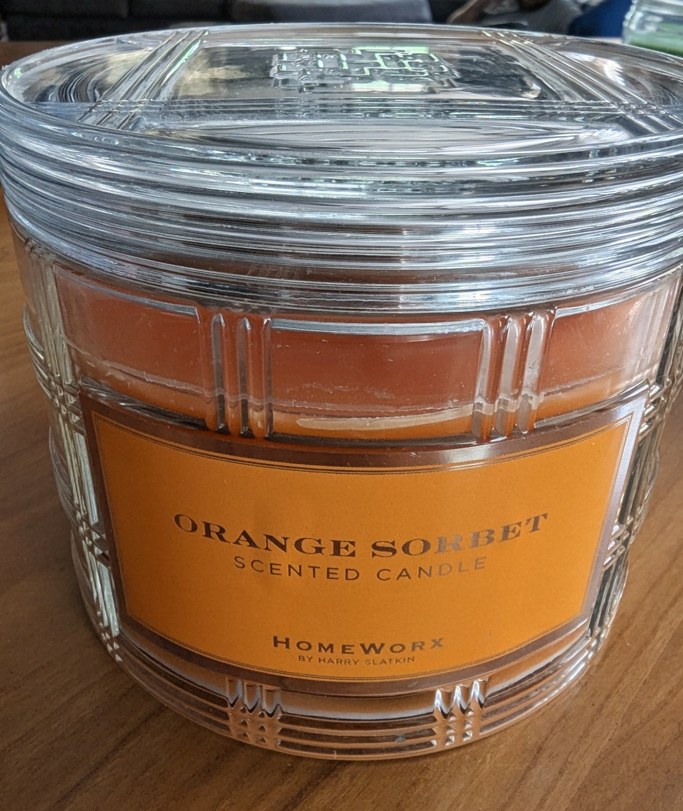 HomeWorx by Harry Slatkin Orange sorbet 18oz 3 wick candle burn time 30-55 hours