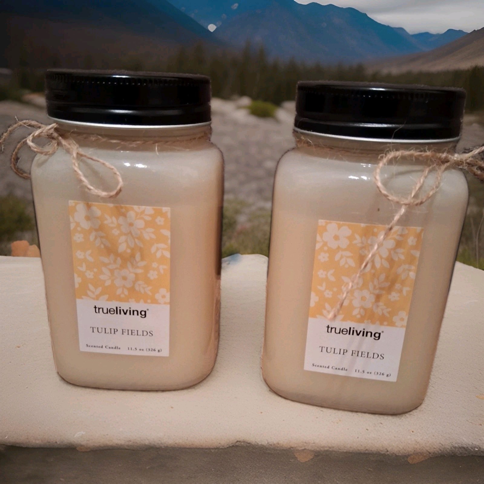 2 Tulip Fields Candles 11.5 Oz. Burn Time 40-50 Hrs.(Scent: Fresh Spring Blooms)