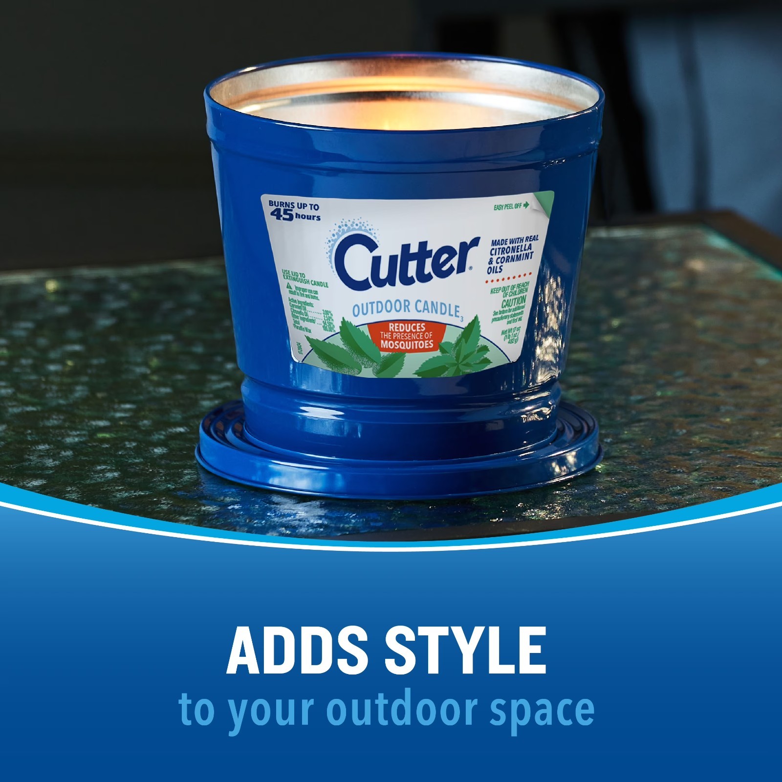 Cutter Candle, Outdoor Soy Wax Candle Made with Real Citronella Oil 17 Ounces