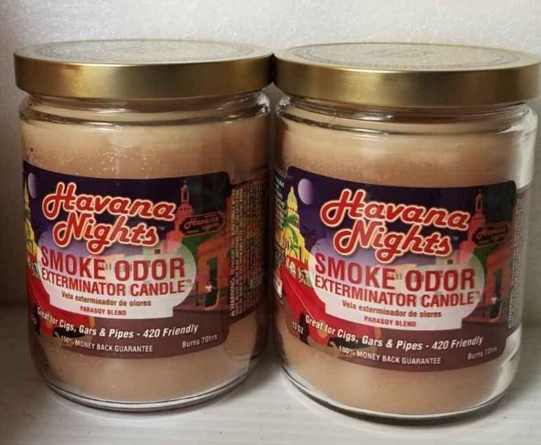 Smoke Odor Exterminator 13 oz Jar Candle, Havana Nights Set of Two Candles.