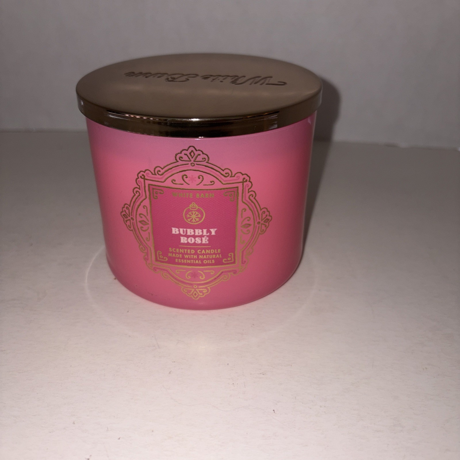 White Barn Bath and Body Works Bubbly Rose 3-Wick Candle
