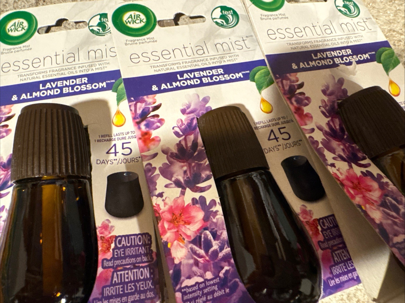 🔥 3 Air Wick Essential Mist Lavender & Almond Blossom Refill Essential Oils