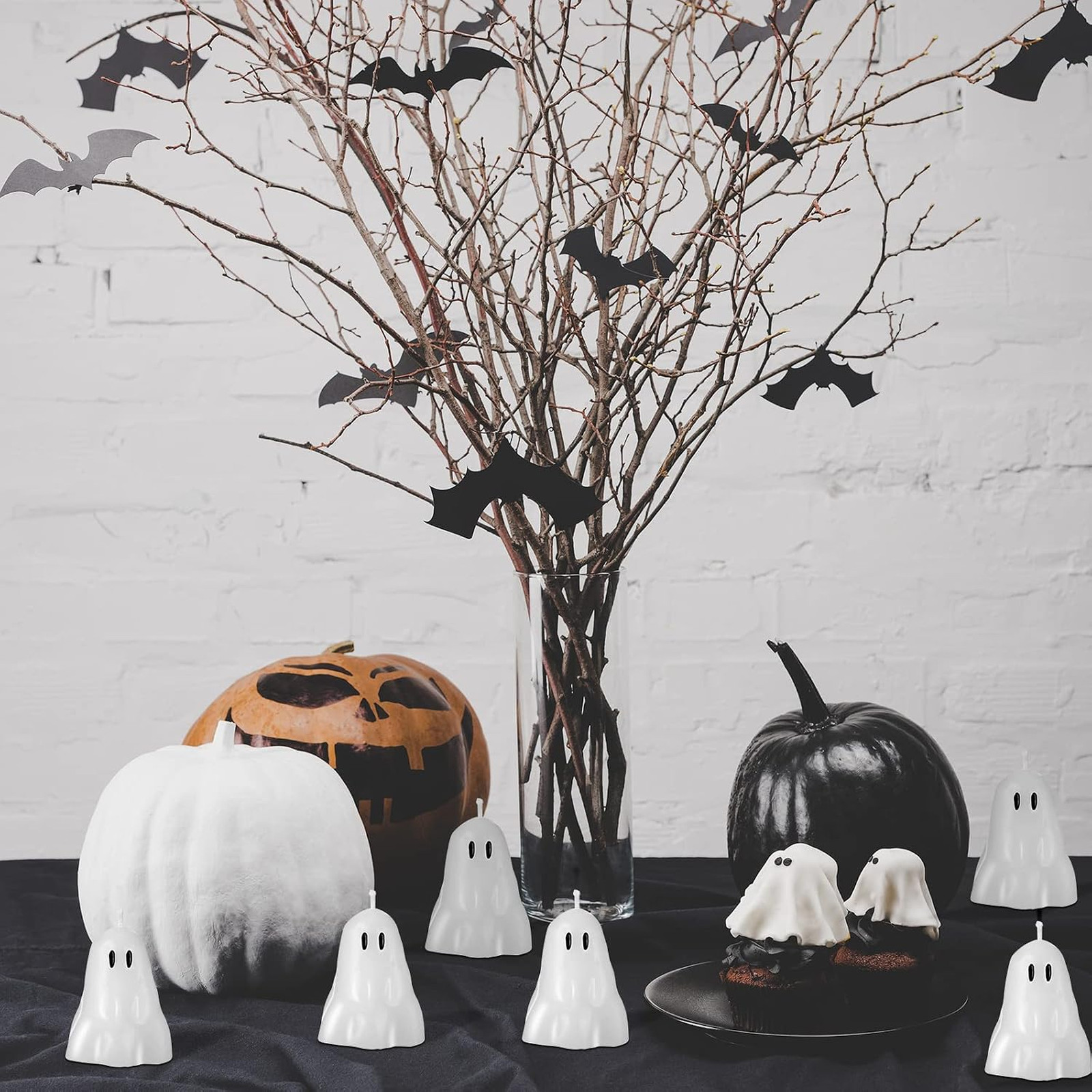 Halloween Candles Ghost Shape Soy Wax 10 Pcs Small Decorative Party Home Gift