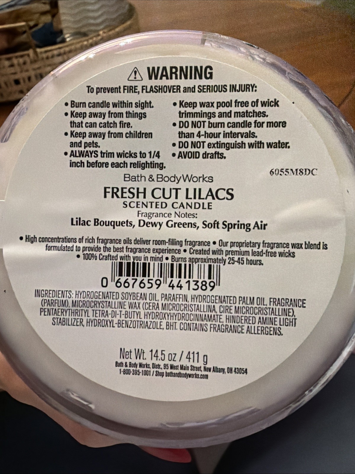 BATH & BODY WORKS FRESH CUT LILACS 3 WICK CANDLE Large Free Ship!