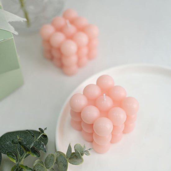 2 Pack | 2 inch Unscented Cube Candle Paraffin Wax for Bedroom/Bathroom/Kitchen