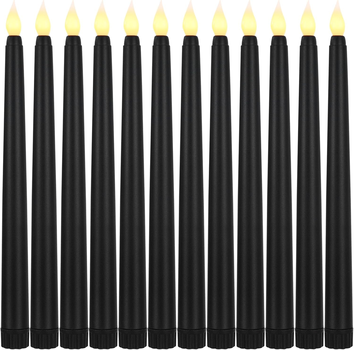 50 Pcs 8.5 Inch White LED Flameless Taper Candles Bulk Battery Operated Taper Ca