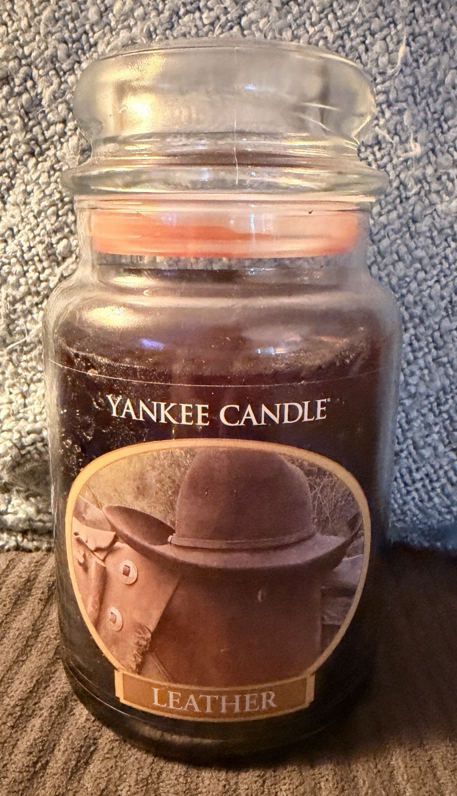 Yankee Candle Retired LEATHER 22 oz Oval Label