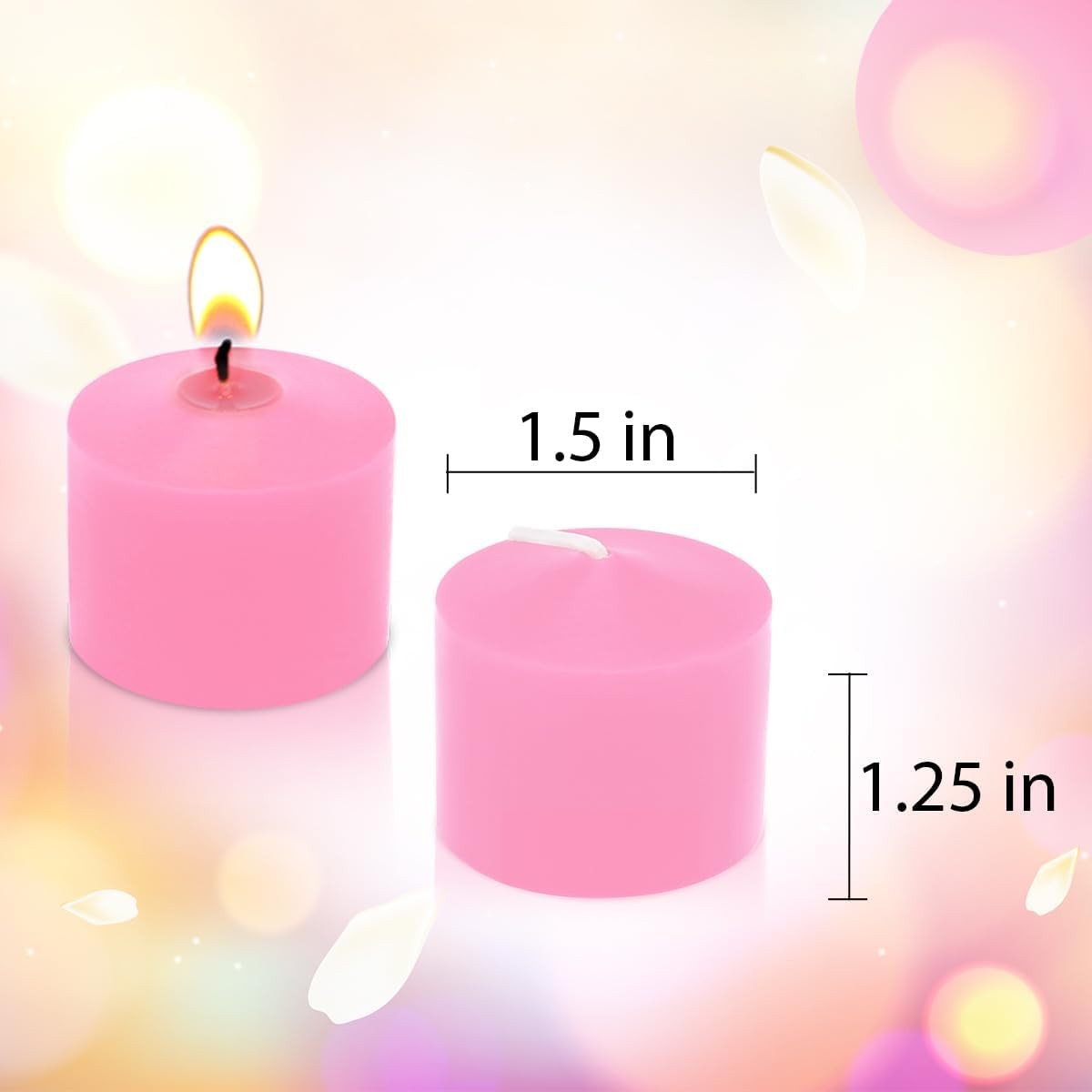 Pink Votive Candles, 9 Packs Unscented Small Votives for Valentine’s Day Dinner