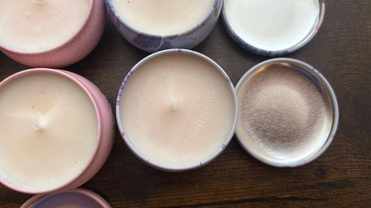 Handmade Soy Wax Candles – Set of 6 in Decorative Tins, Organic and Eco-Friendly