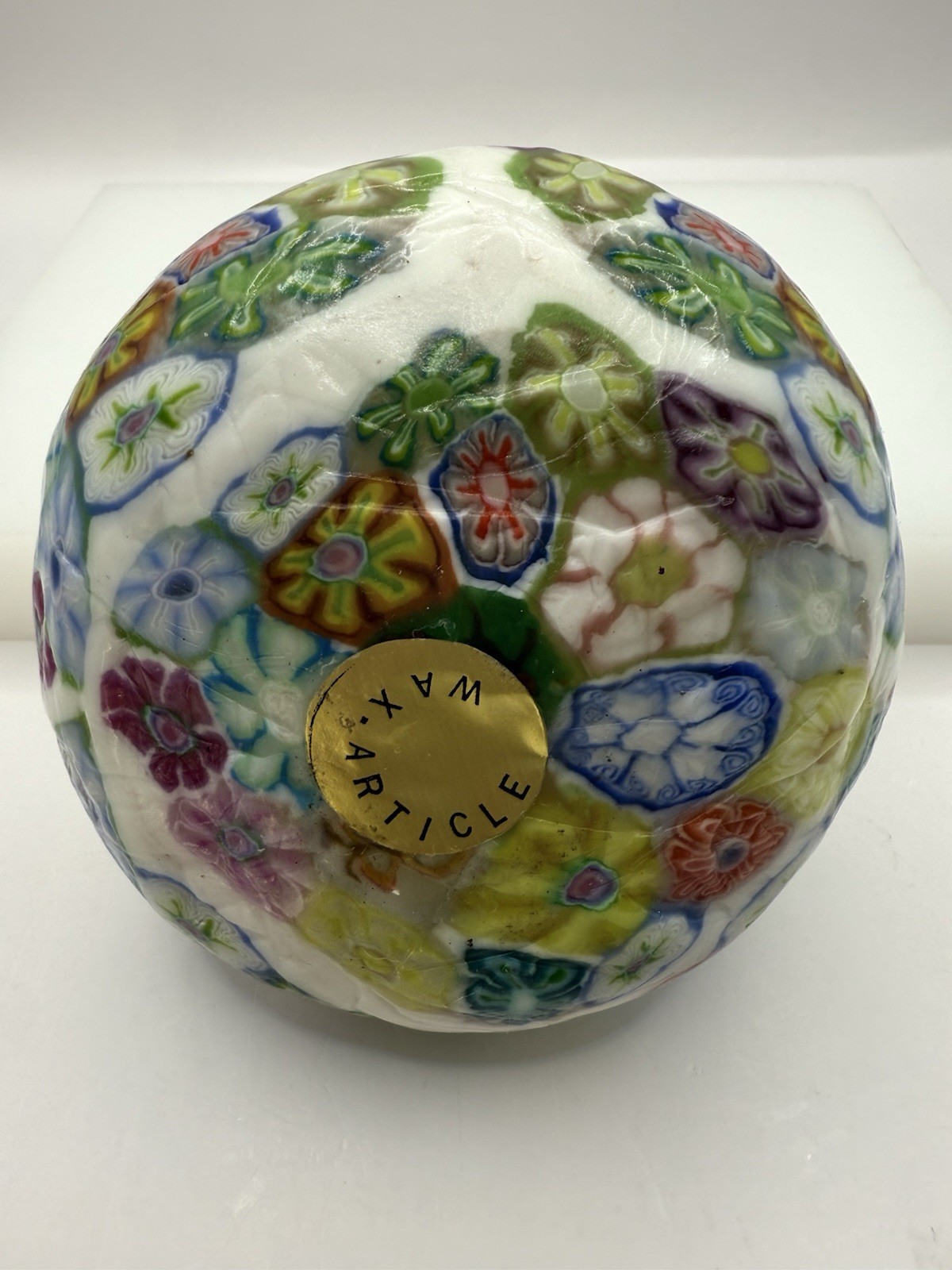 The Museum Company Millefiori Art Candle embedded in Wax w/box Vintage NEW