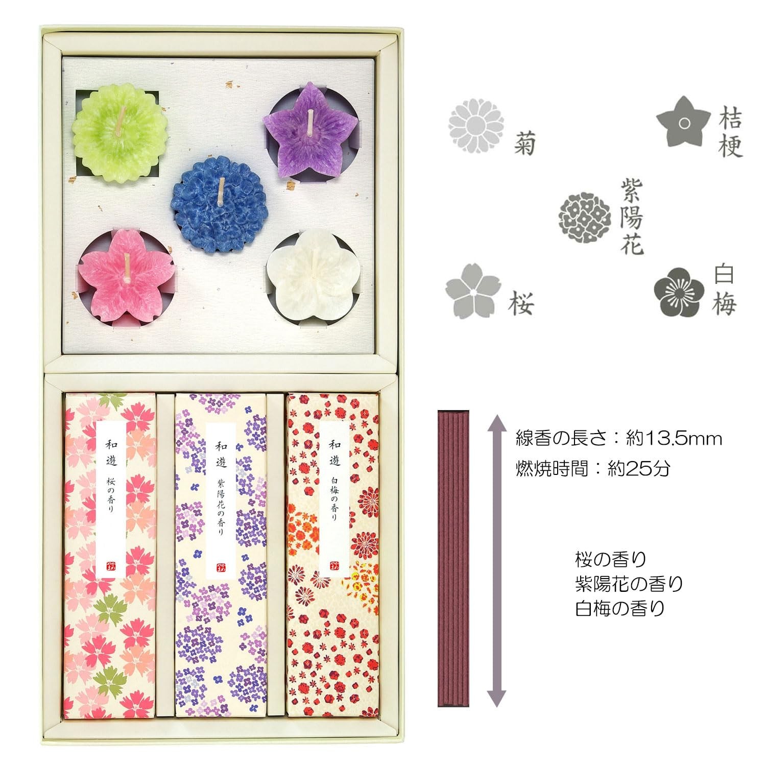 Gift Wayu Flower Candle Set Candle and Incense
