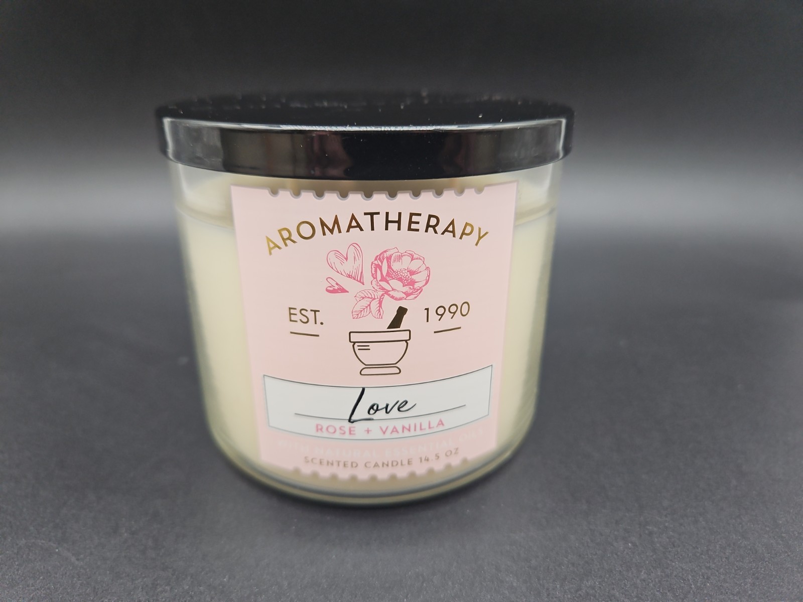 Bath & Body Works Aromatherapy Love Rose + Vanilla 3-Wick 14.5oz Jar Candle New