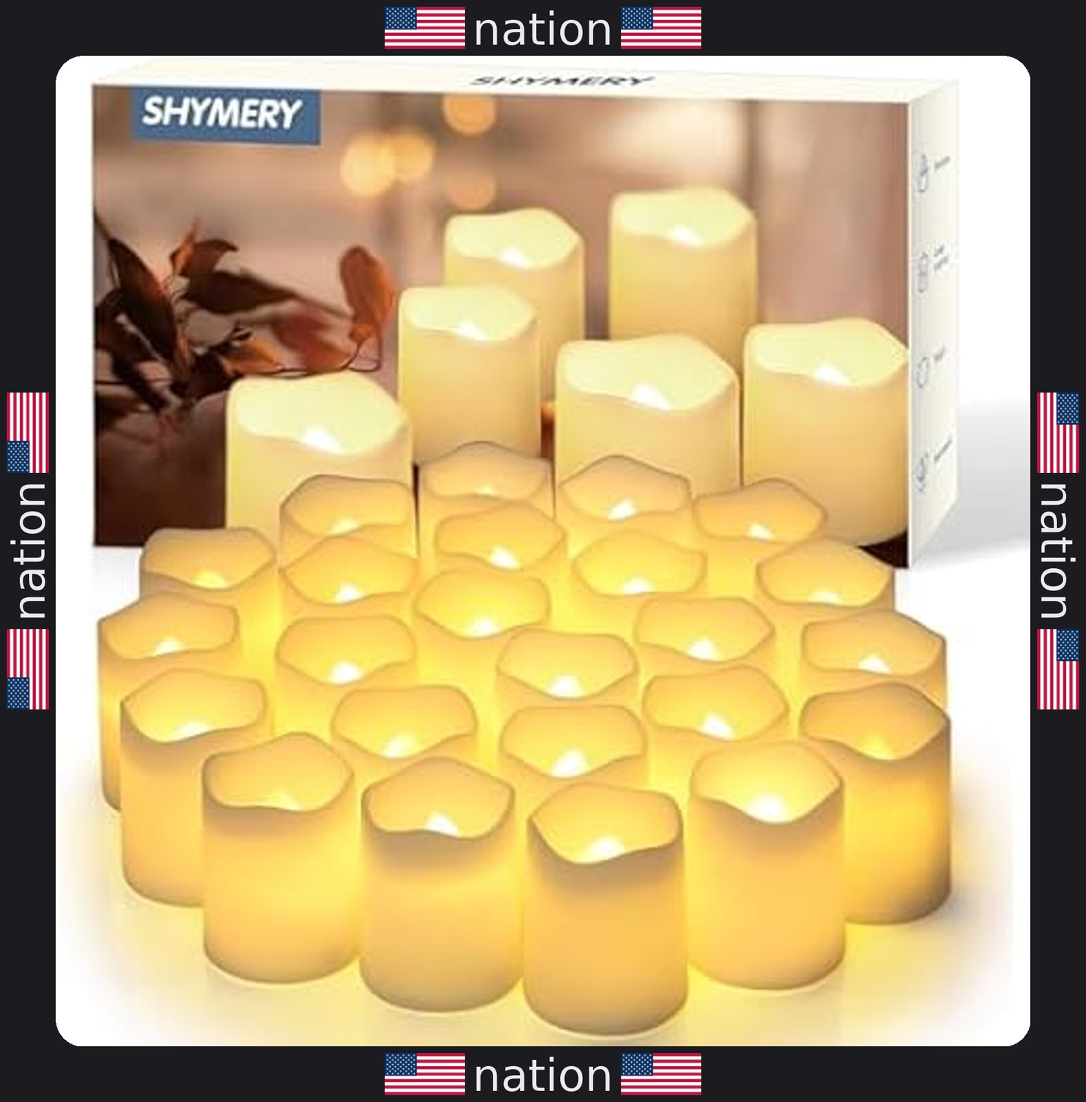 SHYMERY 24-Pack Flameless LED Votive Candles with 200+ Hour Battery Life