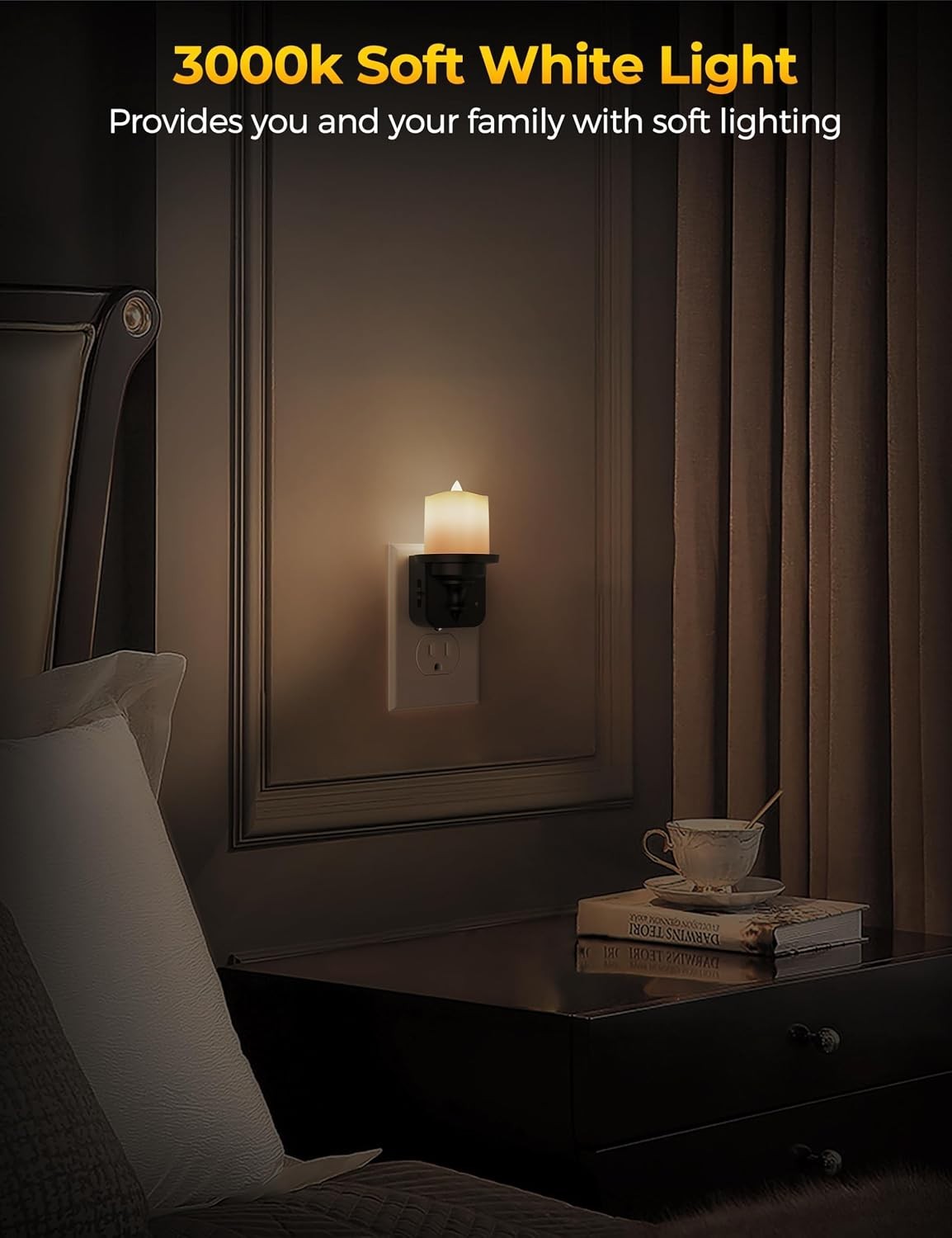 Soft White Dimmable Night Light 2 Pack – Touch Control & Energy Efficient Design