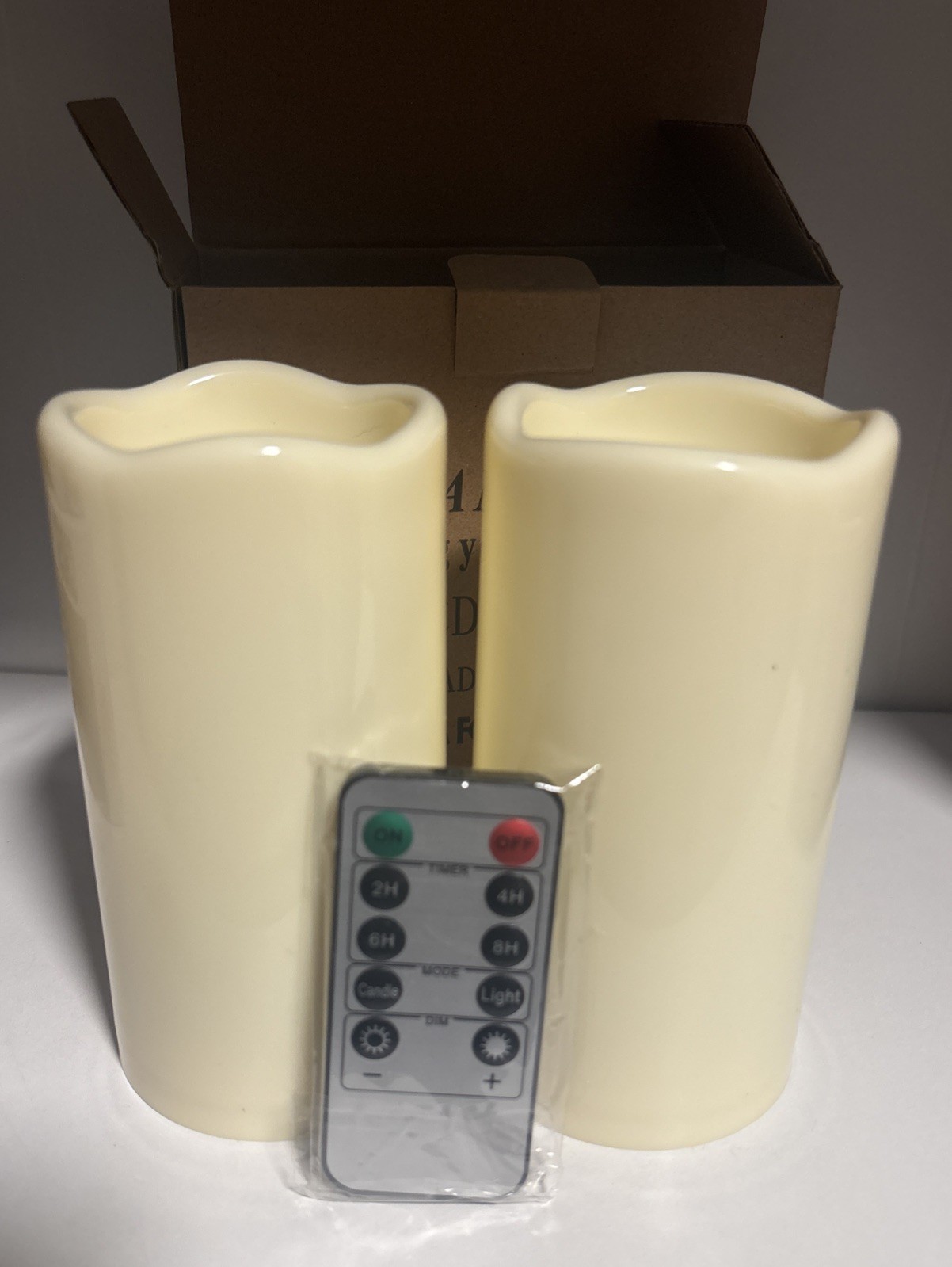 LED Flameless Candles Set of 2 w/ Remote & Batteries New Open Box