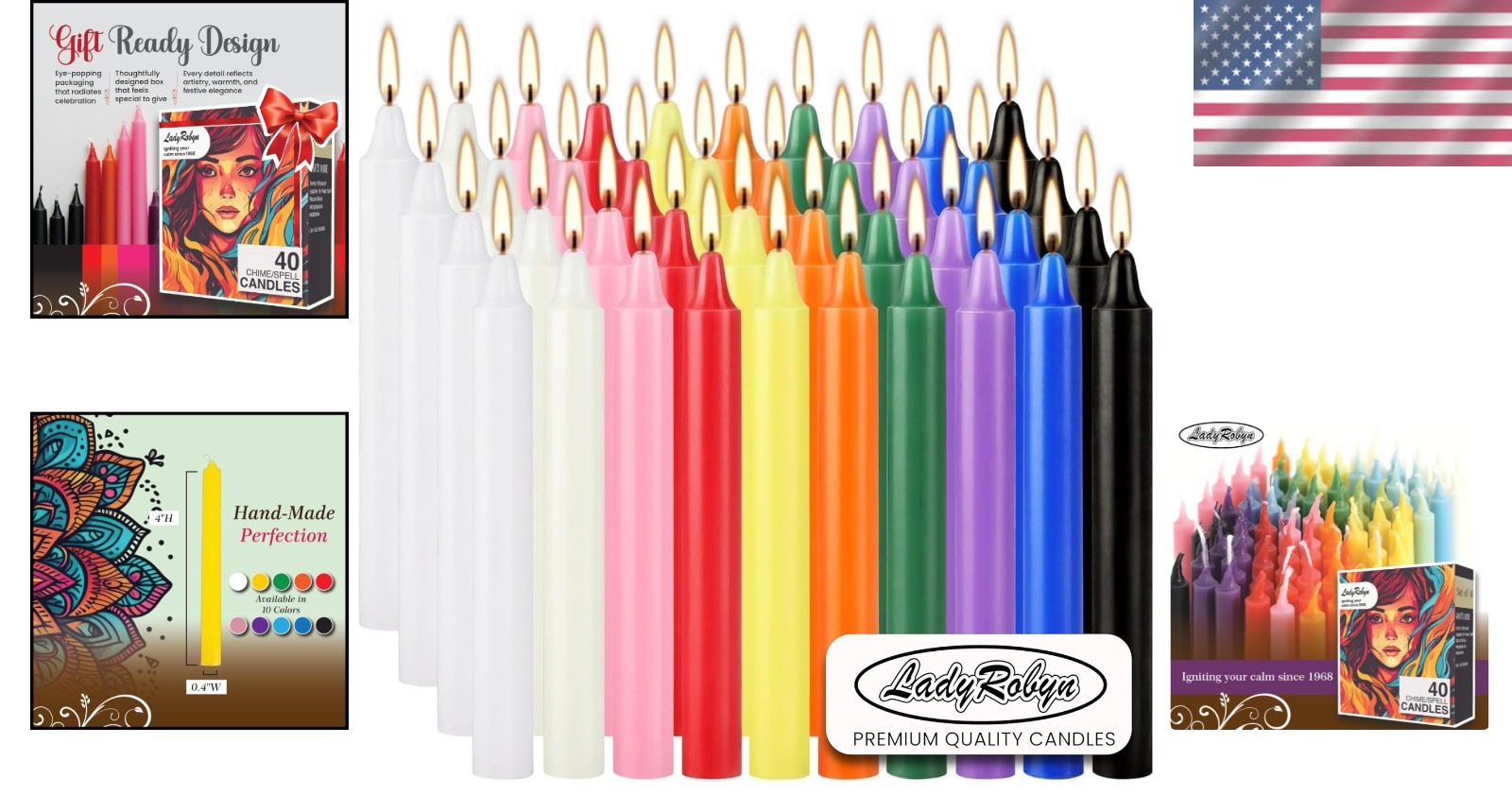 Classic Round Spell Candles – 40 Count Unscented, Perfect for Every Occasion