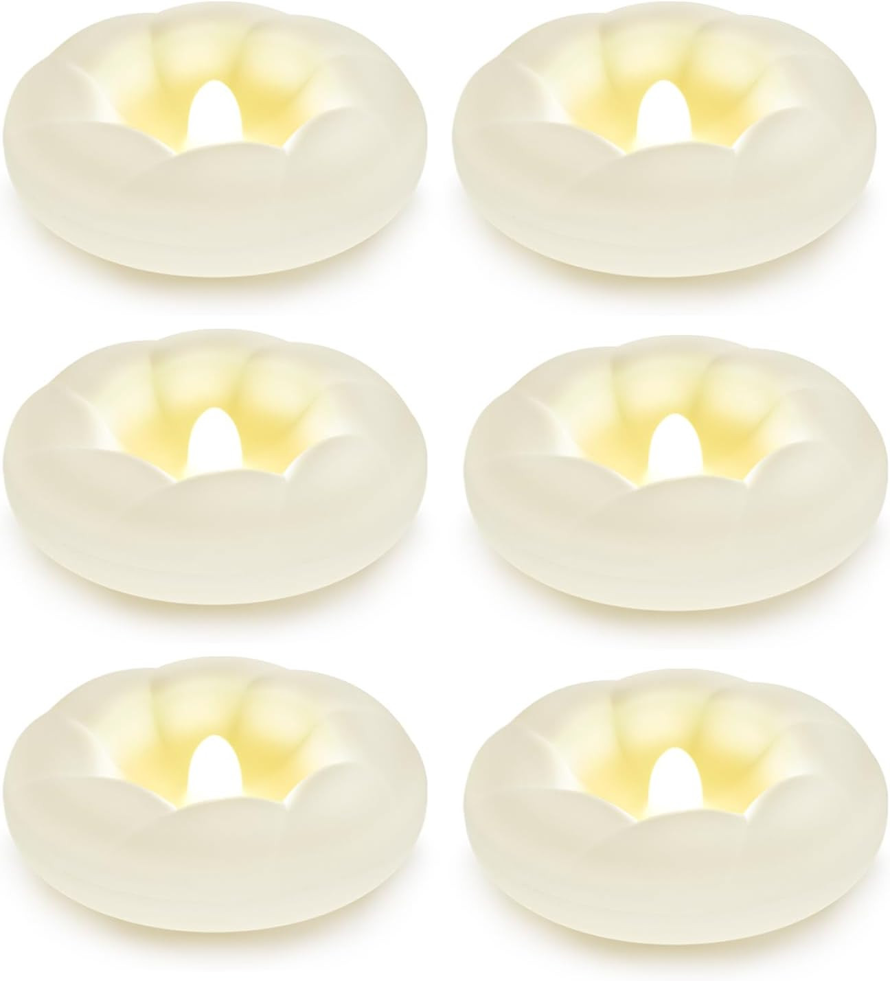 White Flameless LED Floating Candles, Waterproof, Battery Operated, 6 Pack