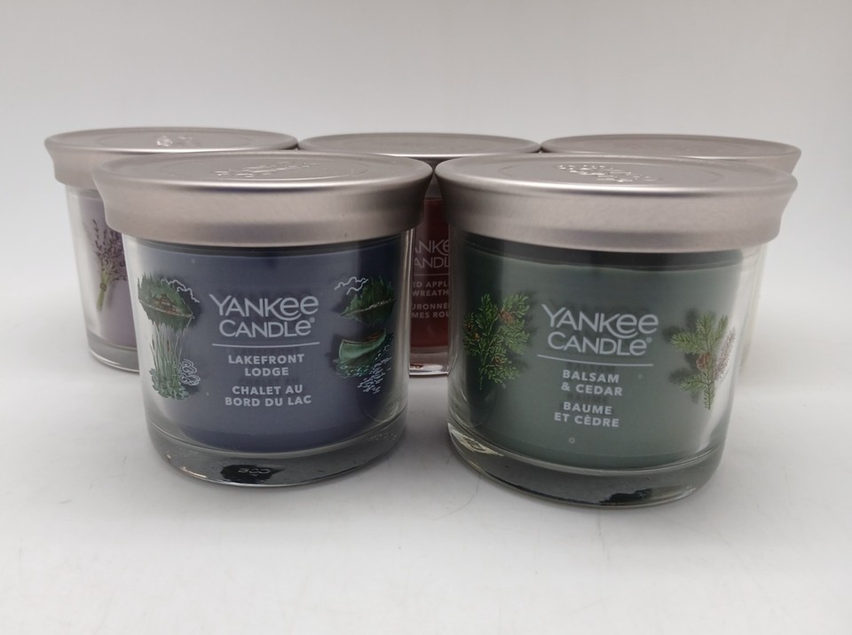 5x Yankee Candle Small Tumbler Jar Scented Candles 4.3oz Soy Wax Variety Pack