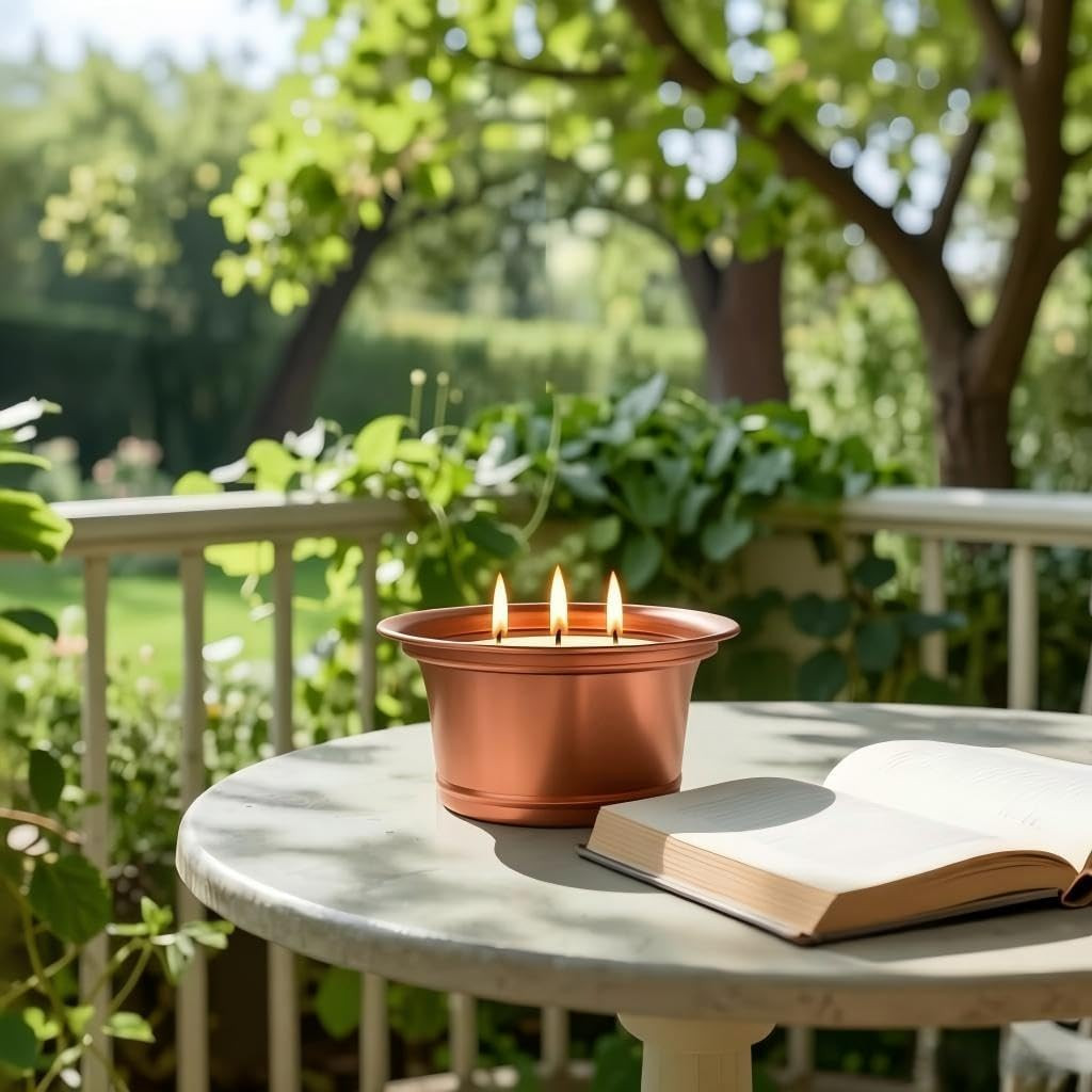 Citronella Candles Outdoor, 2 Pack Large Citronella Candles, Three Wick Lemongra