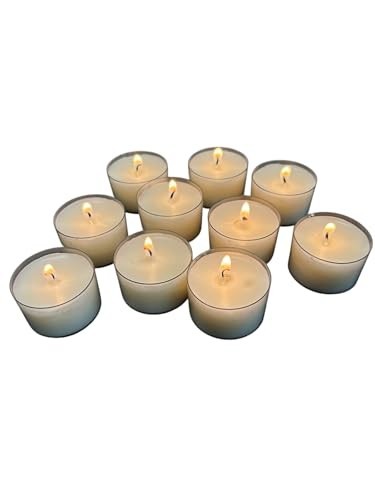 Tea Light Candles Bulk 24 Pack Unscented 6-7 Hour Burn Clear Cup Centerpiece