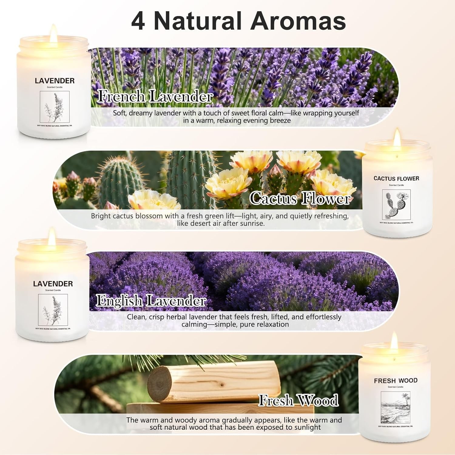 Scented Candles for Home,4 Pack Soy Candle Gift Set with 4 Fragrance Scents,A…