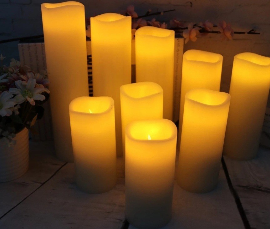 Vinkor Flameless Candles Battery Operated Candles 4″ 5″ 6″ 7″ 8″ 9″ Set of 9