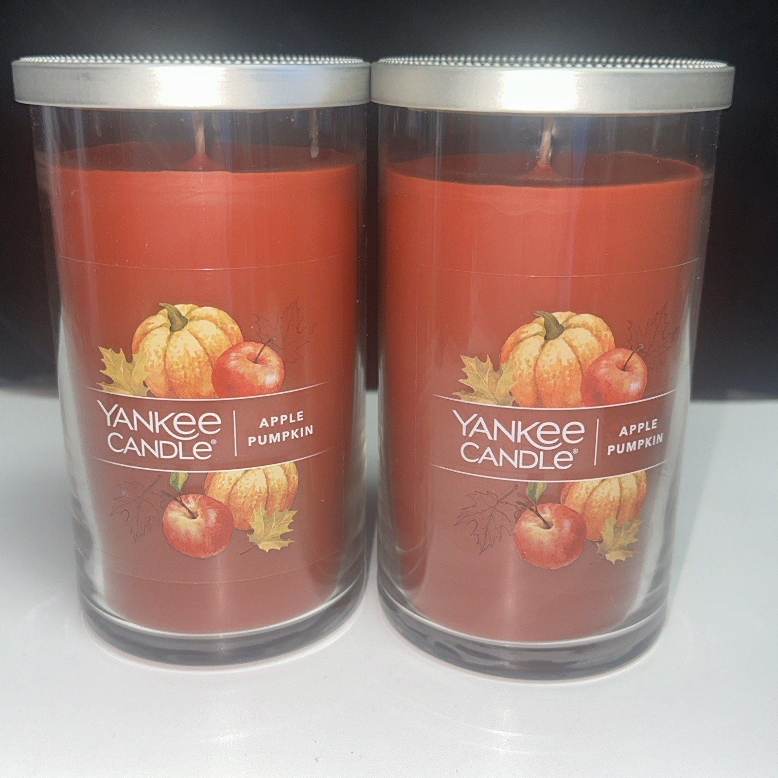 LOT OF 2-NEW-Yankee Candle APPLE PUMPKIN Large 14.25oz
