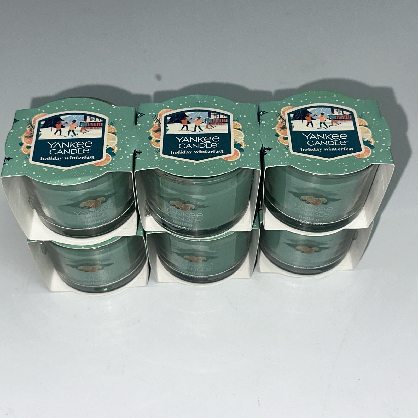 LOT OF 6-Yankee Candle HOLIDAY WINTERFEST Mini Votives 1.3oz each