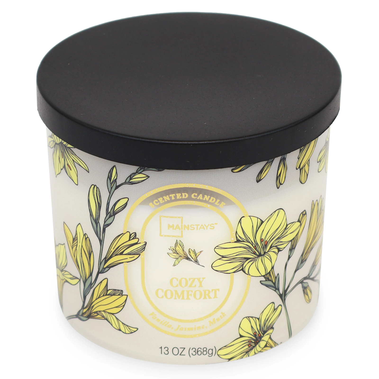 Mainstays 3-Wick Scented Jar Candle, Cozy Comfort, 13oz