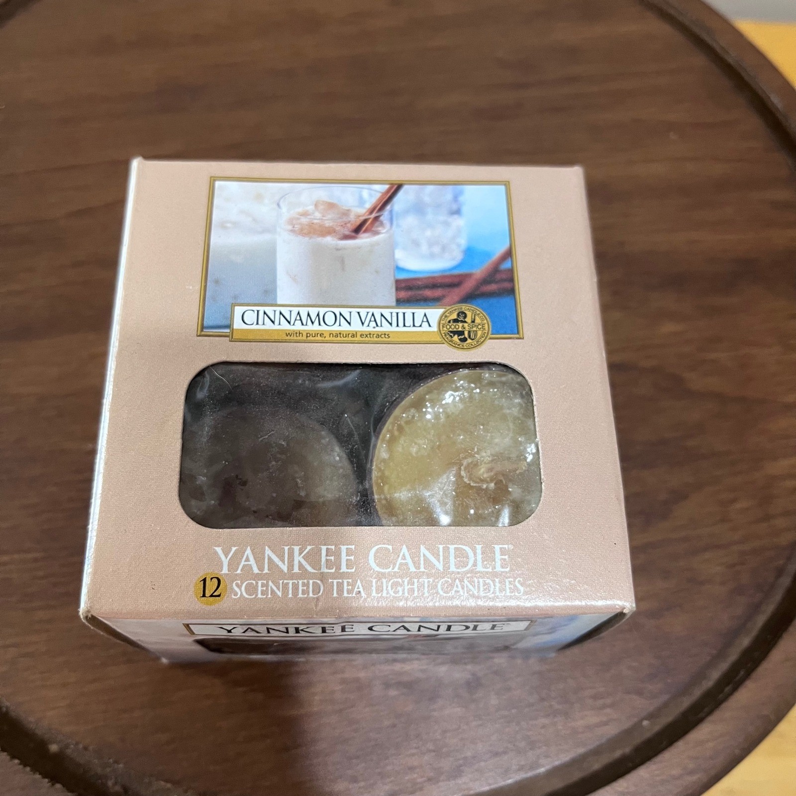 Vtg Yankee Candle Cinnamon Vanilla Scented Tea Light Candles Food & Spice 11ct