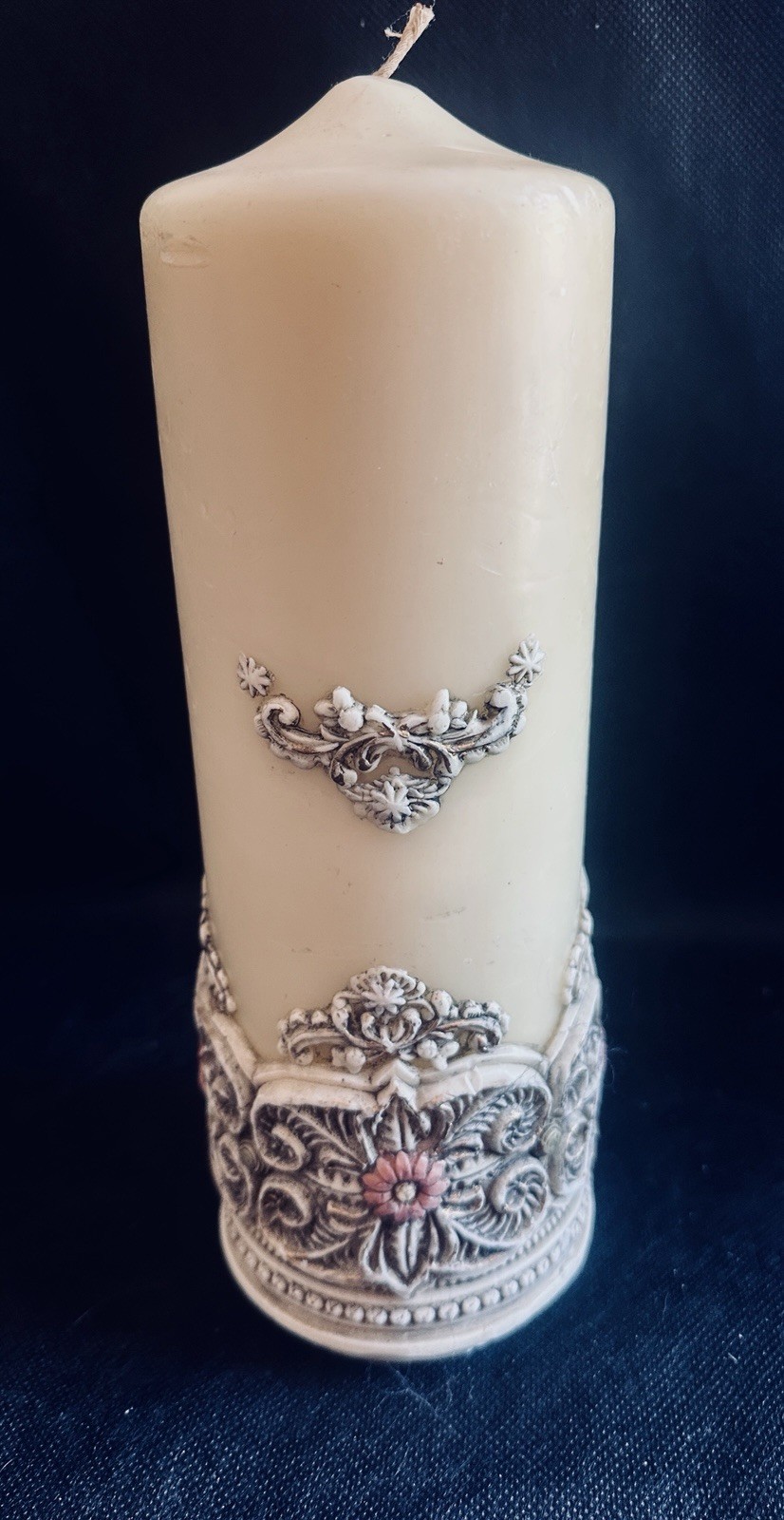 Gorgeous Vintage Pillar Candle 14 Inches Tall 4 Inches Wide
