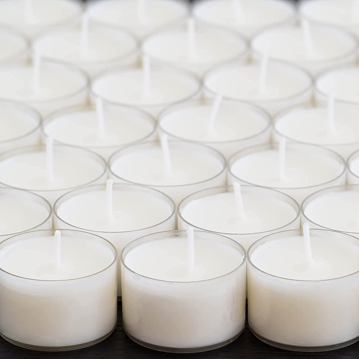 Bulk 192 Pack Unscented Smokeless Long Burning Clear Cup Tea Light Candles with