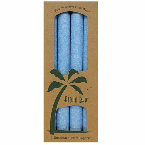 Palm Candle Tapers Light Blue Light Blue, 4 Pack By Aloha Bay