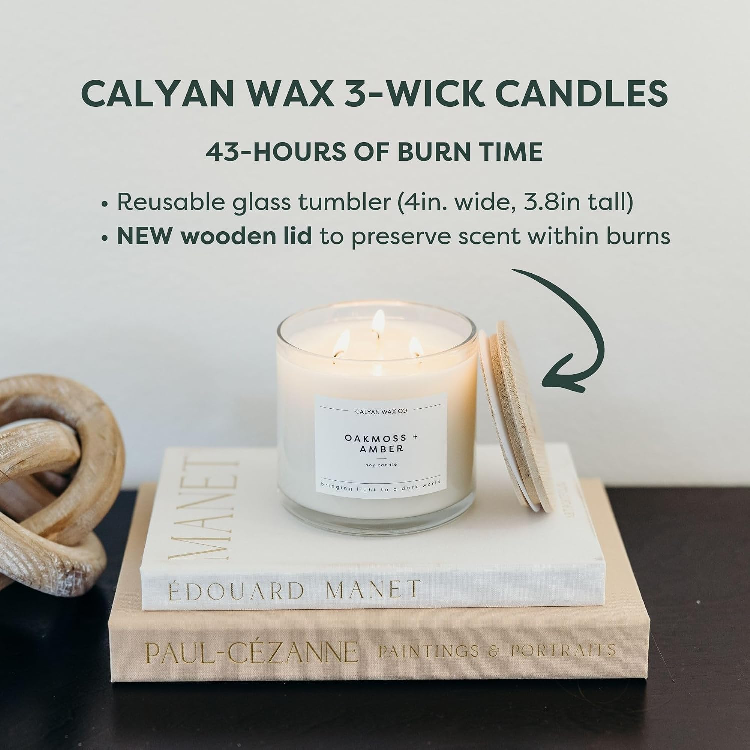 Seaside & Citrus 3 Wick Scented Candle – 43 Hour Burn – Luxury 3 Wick Soy Candle