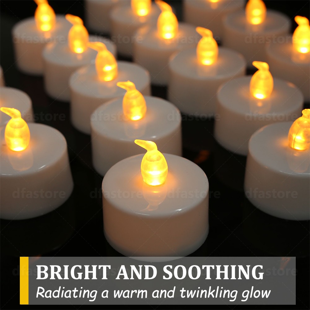 24 Pack LED Tea Lights Battery Operated Flickering Flameless Candles Warm White