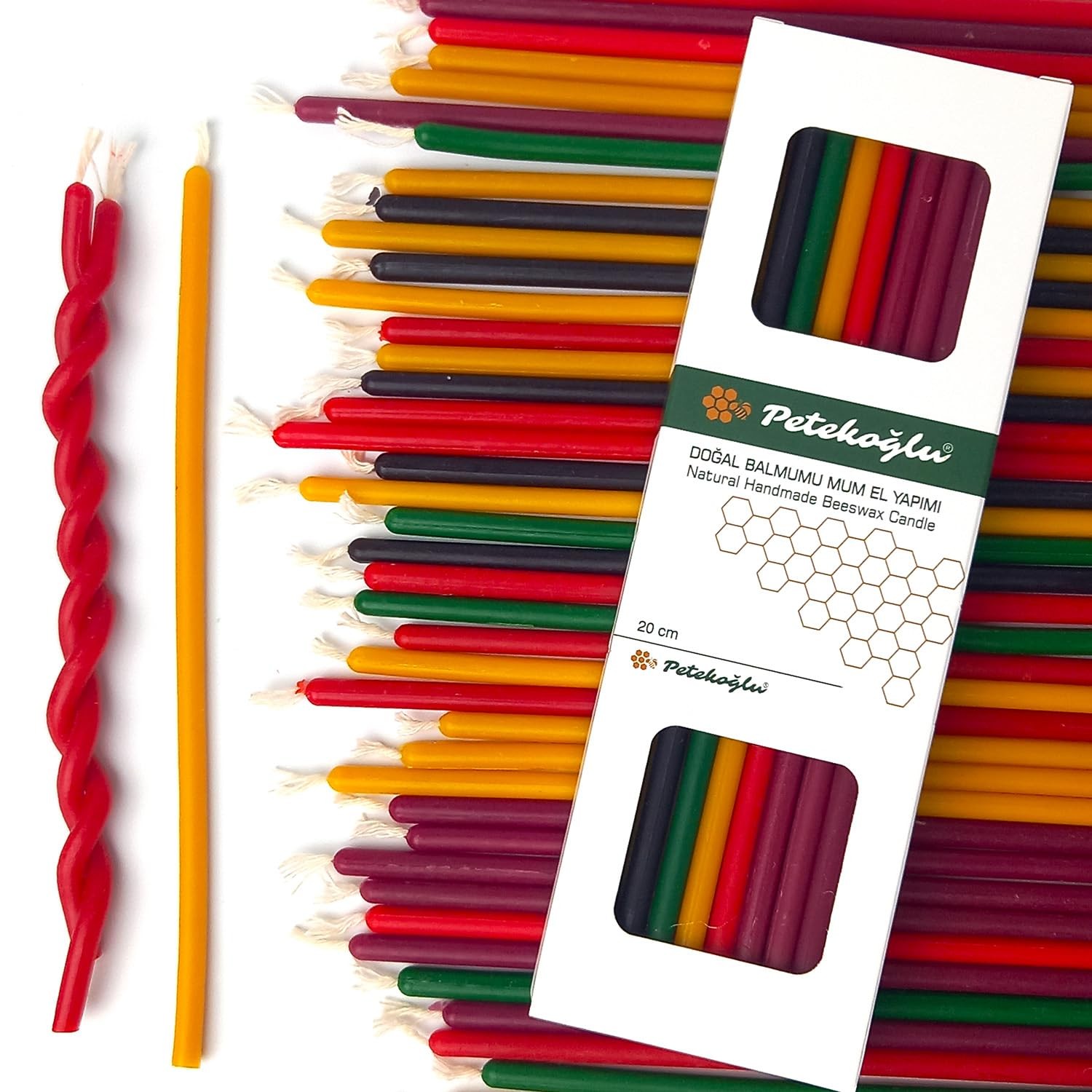 40 Pieces Pure Beeswax Candles – No-Drip, Smoke-Less, Tall, Thin Taper Decorativ