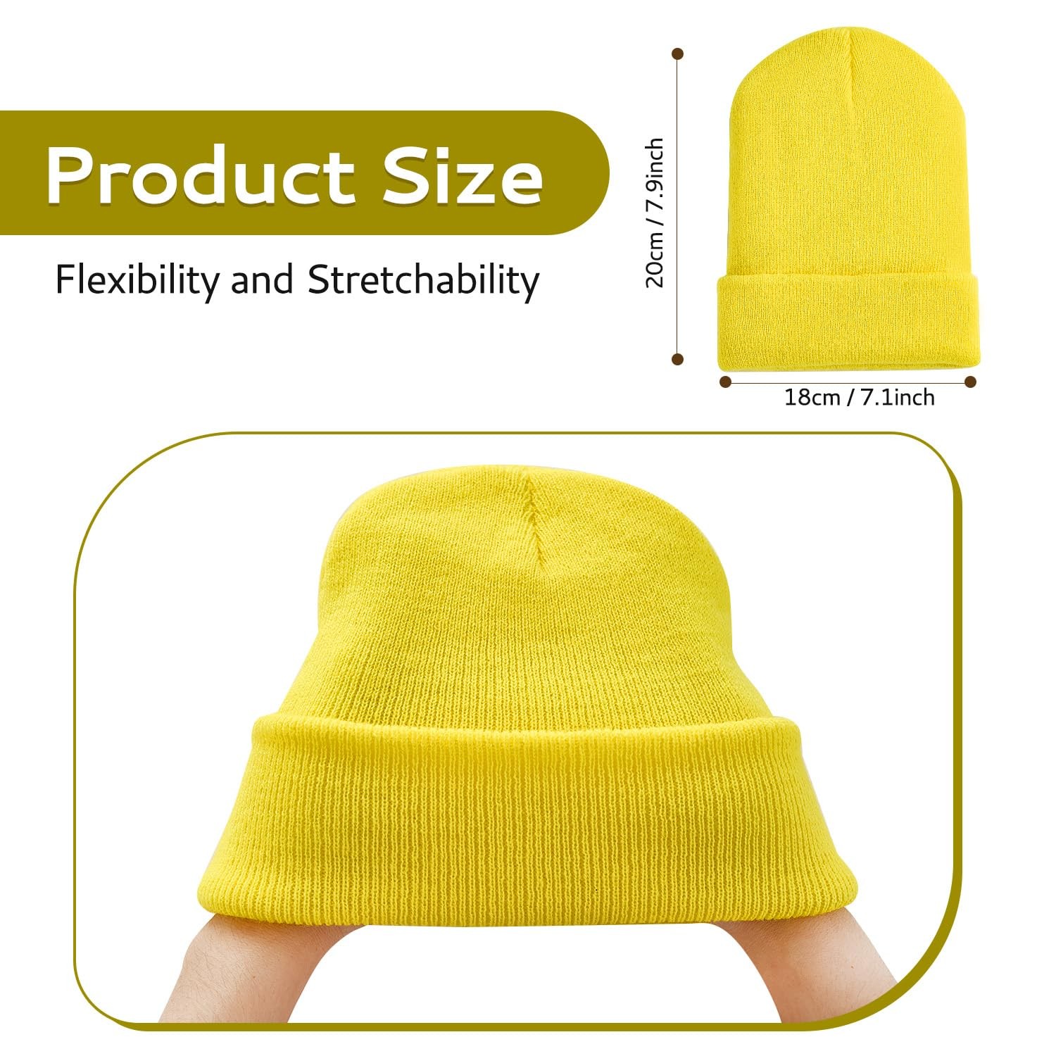 Beanie for Men Women Knitted Hat Soft Warm Winter Unisex Cuffed Skully Cap
