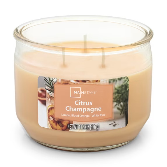 2 Pack Citrus Champagne Scented 3-Wick Jar Candles, 11.5 oz Each Free Shipping