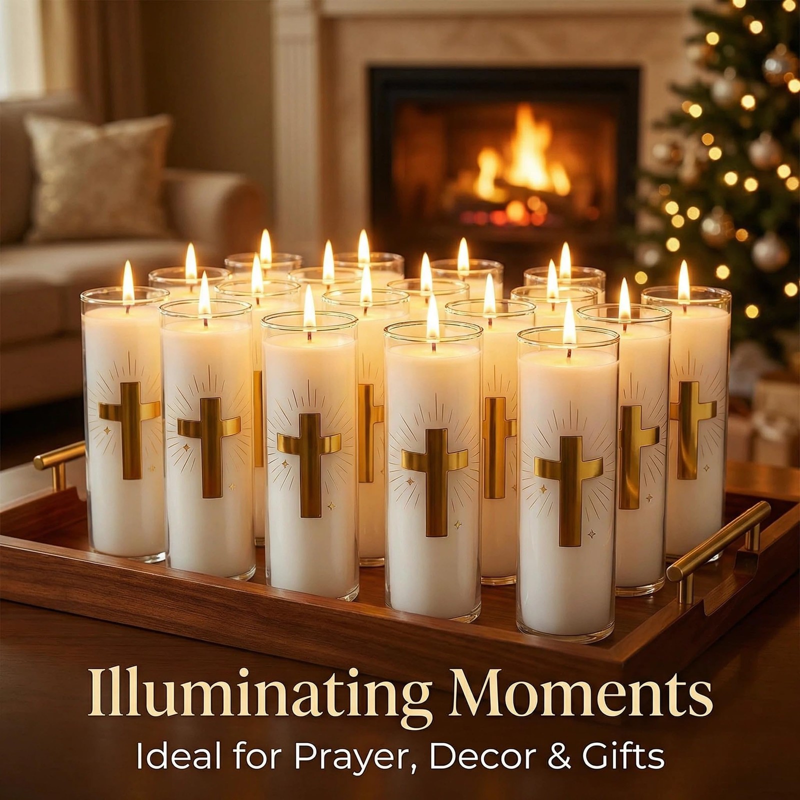 CysEdge White Beeswax Candle, 2Pack, Blessed Church & Prayer Candle