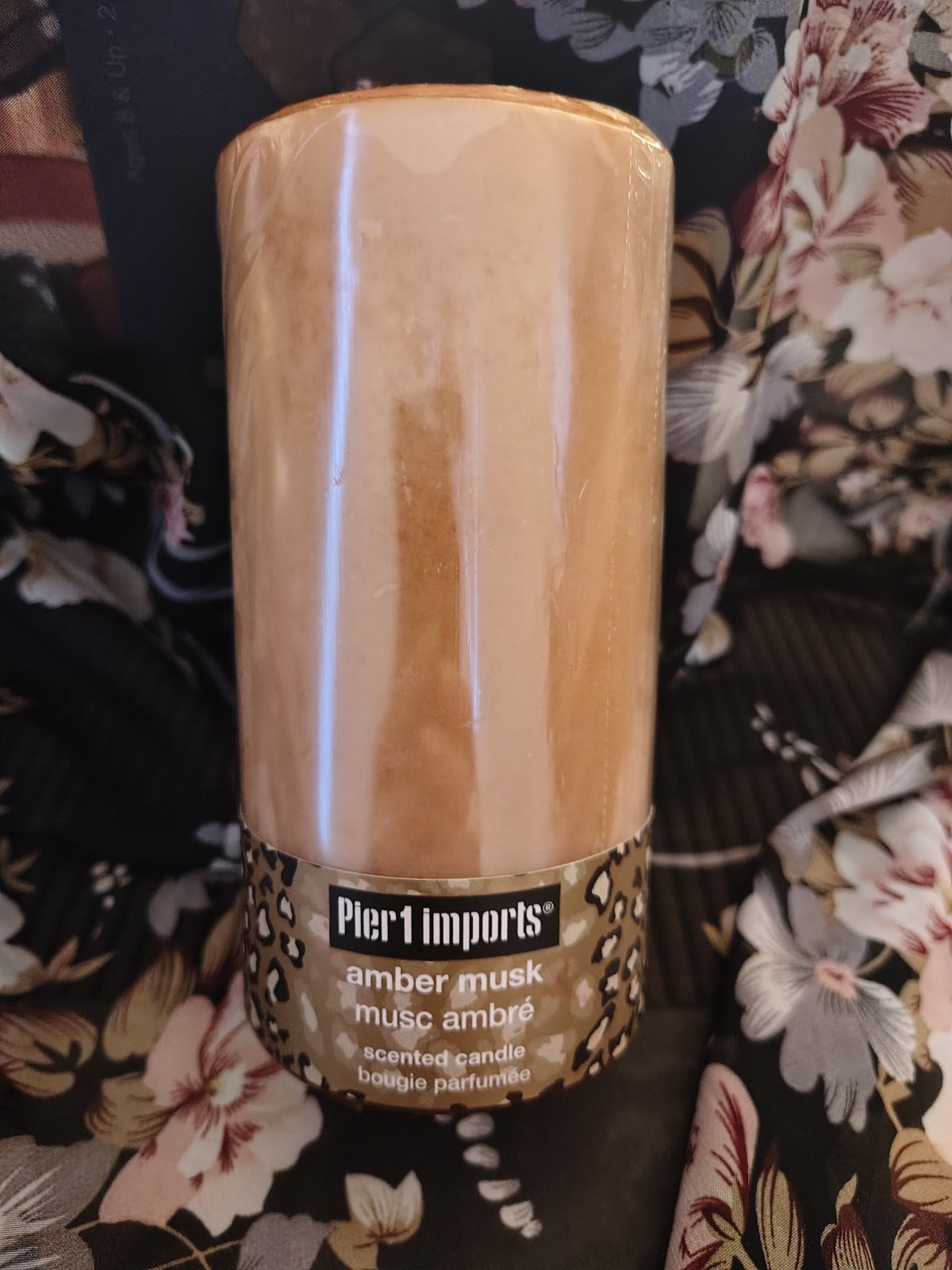 Pier 1 Pillar Candle “Honeysuckle” Scented 3×6” Rare Chevrefeuille Decor