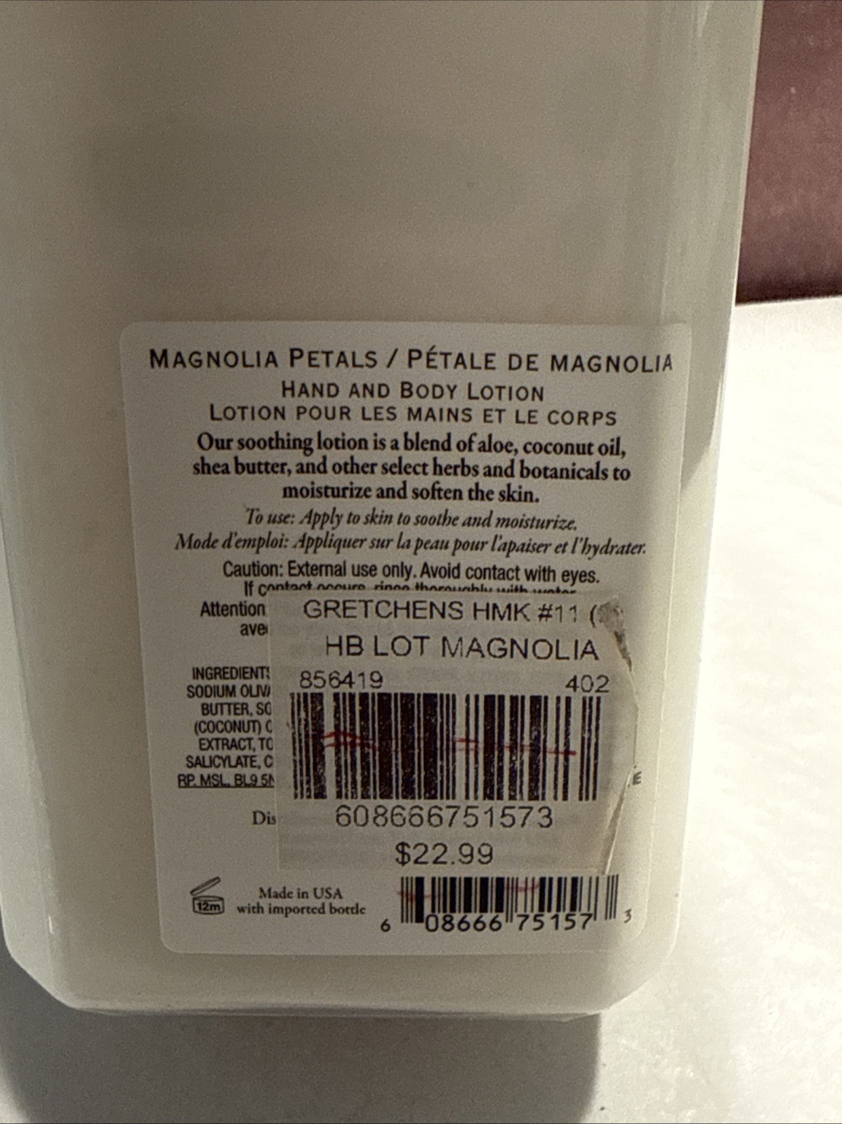 Michel Design Works MAGNOLIA PETALS Candle, Lotion & Hostess Guest Towel Napkins
